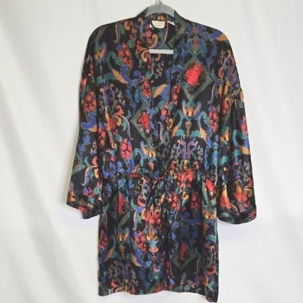 Victoria's Secret Gold Label Robe, Multicolor Glam, Medium Large Vintage 1980s